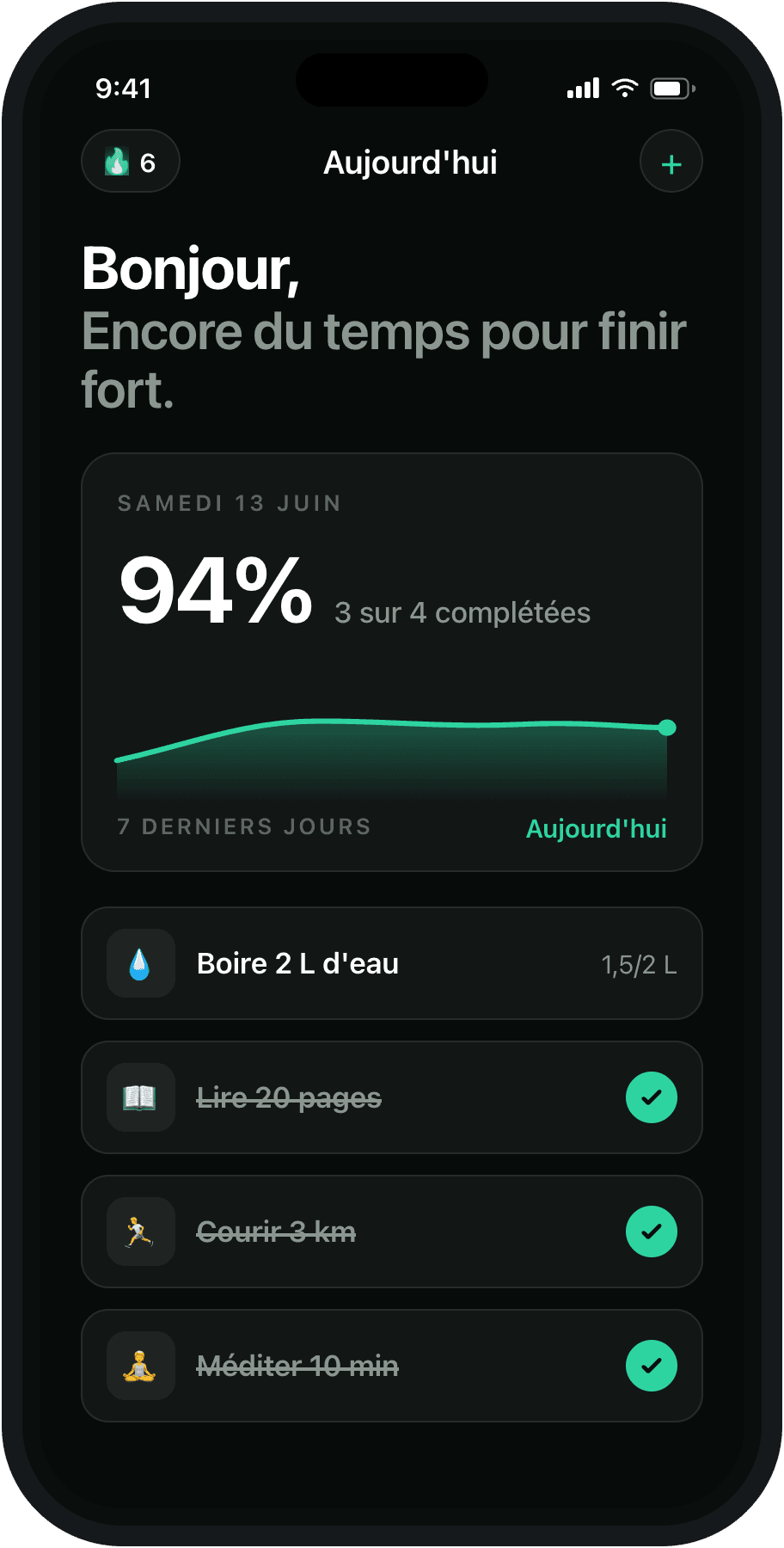 Mockup iPhone, écran Aujourd'hui